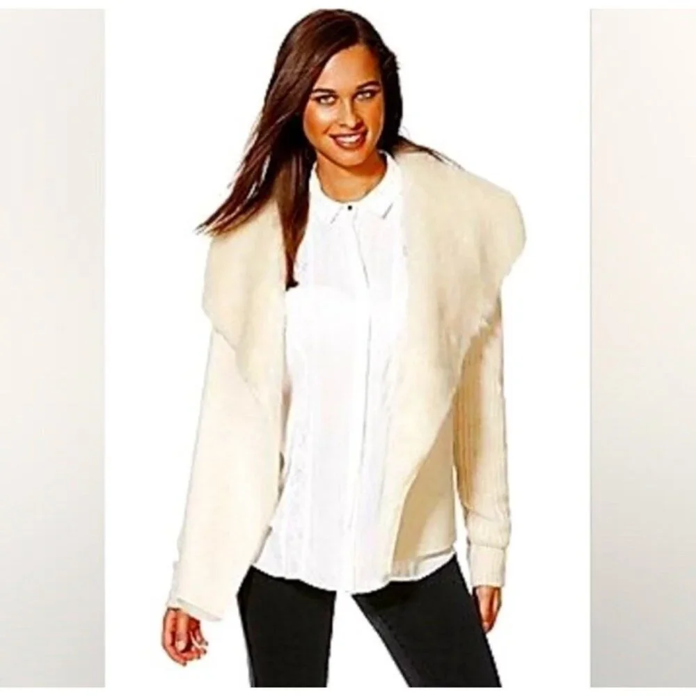 Cozy Cream Hooded Knit & Sherpa Cardigan - Picture 11 of 11